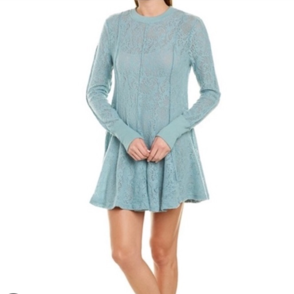 Free People Mint Eyelet Crotchet Dress Tunic